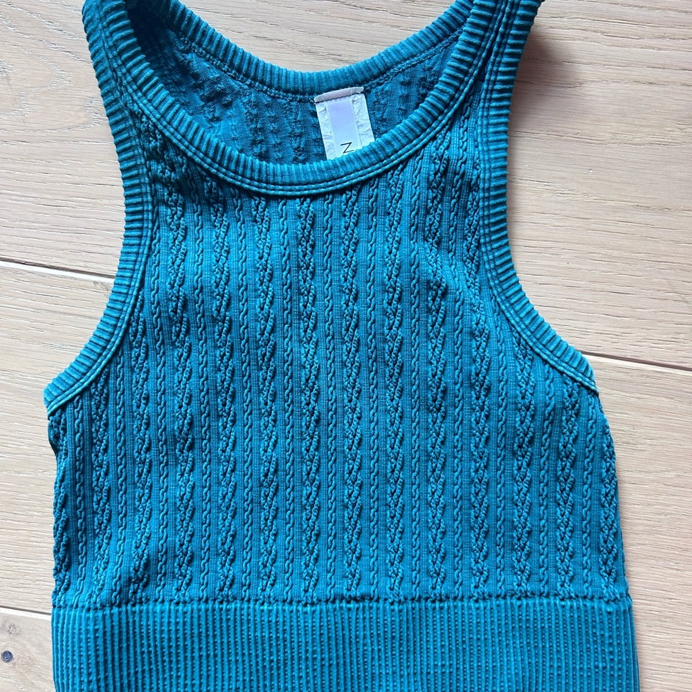 Nikibiki Teal Textured Knit Top